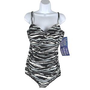 Magicsuit One Piece Swimsuit Size 16 Zebra Print Nylon Spandex NWT SW-2058‎